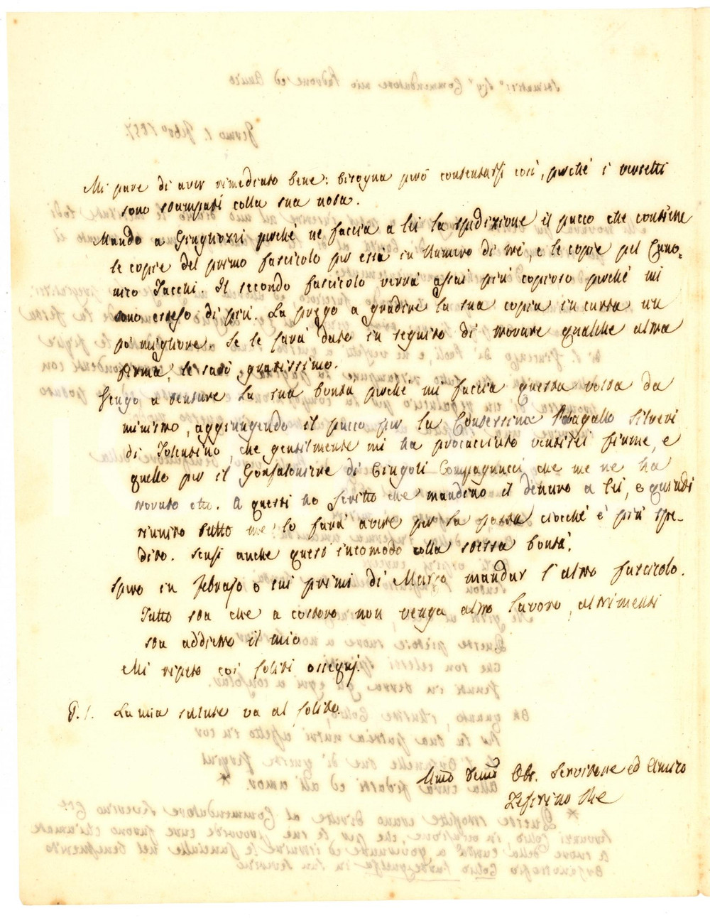 Autografo originale 1857 FERMO Zeffirino RE scrive versi per l'orfanotrofio rinnovato *Autografo 1