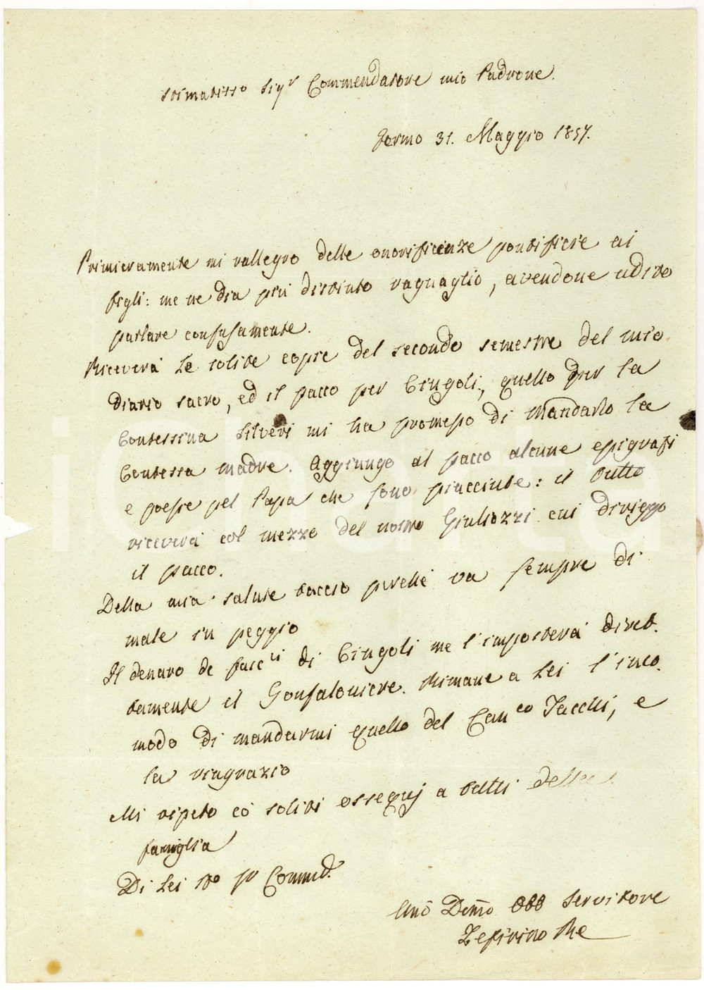 Autografo originale 1857 FERMO Zeffirino RE invia epigrafi e poesie per il Papa *Autografo 1