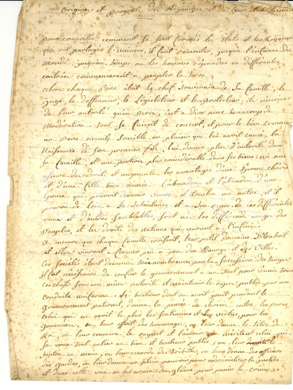 Manoscritto, lettera originale 1840 ca Charles ROLLIN Histoire ancienne *Estratto manoscritto 1