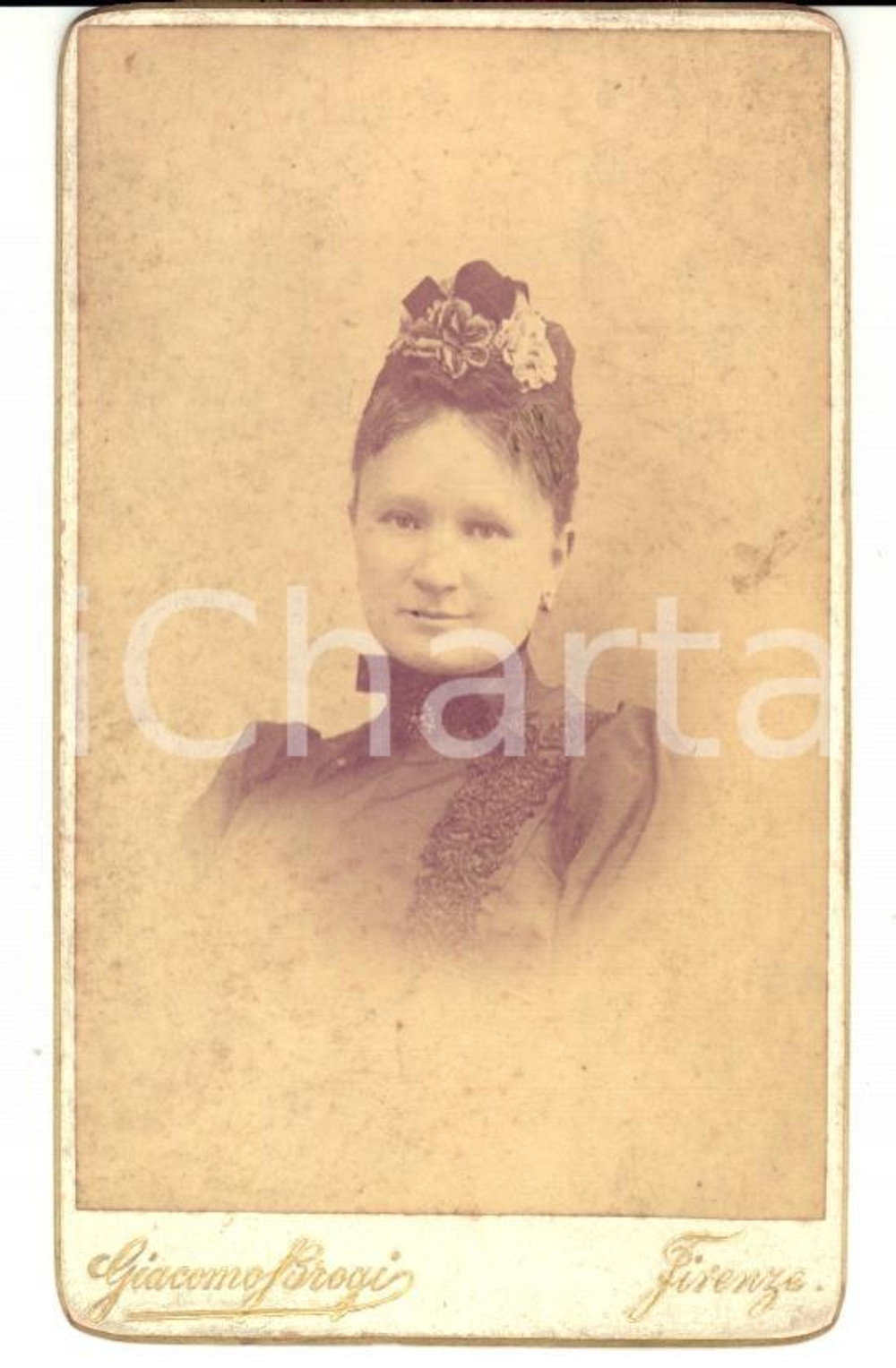 Fotografia d'epoca originale 1880 ca FIRENZE Luisa SIGRAY DI ALSO E FELSO - Foto BROGI CDV 1