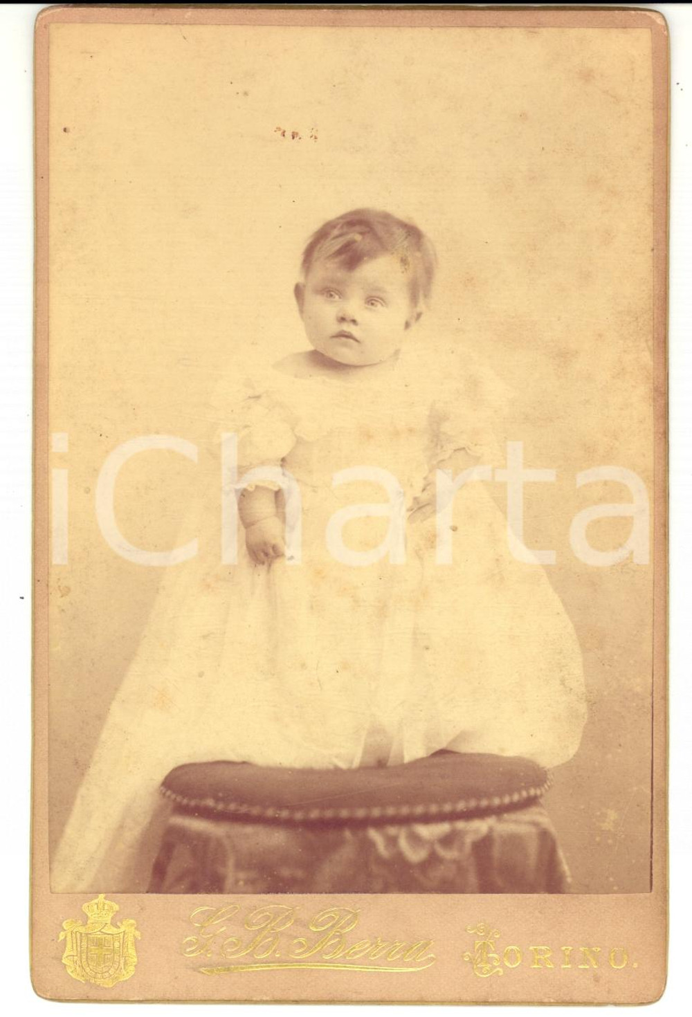 Fotografia d'epoca originale 1880 ca TORINO Console Gabrio SIGRAY ASINARI bambino *Foto BERRA RARA 1