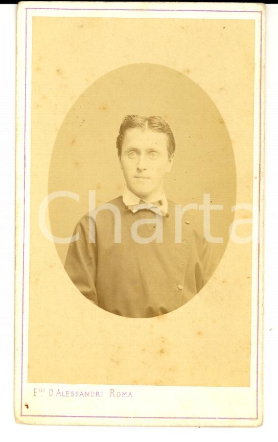 Fotografia d epoca originale 1860 ca ROMA Clemente CANTONO DI CEVA al Collegio MONDRAGONE Foto D ALESSANDRI 1