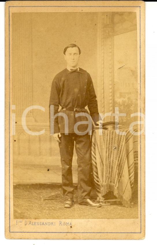 Fotografia d epoca originale 1860 ca ROMA Clemente CANTONO DI CEVA  Collegio MONDRAGONE Foto D ALESSANDRI 1