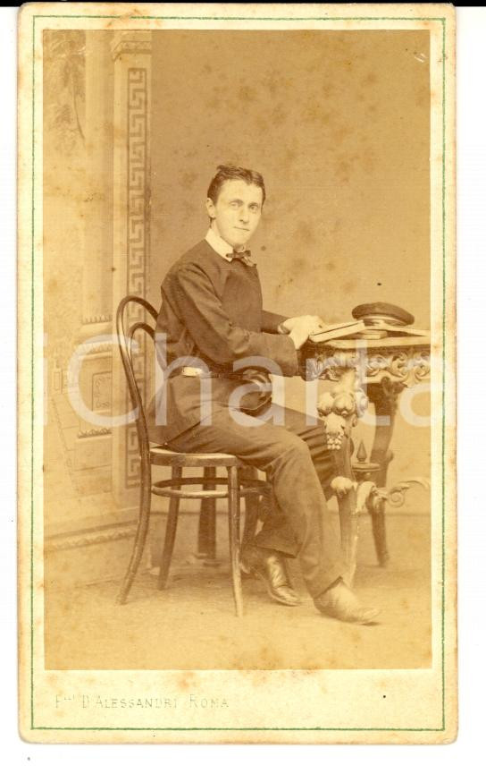 Fotografia d epoca originale 1860 ROMA Clemente CANTONO DI CEVA al Collegio MONDRAGONE Foto D ALESSANDRI 1