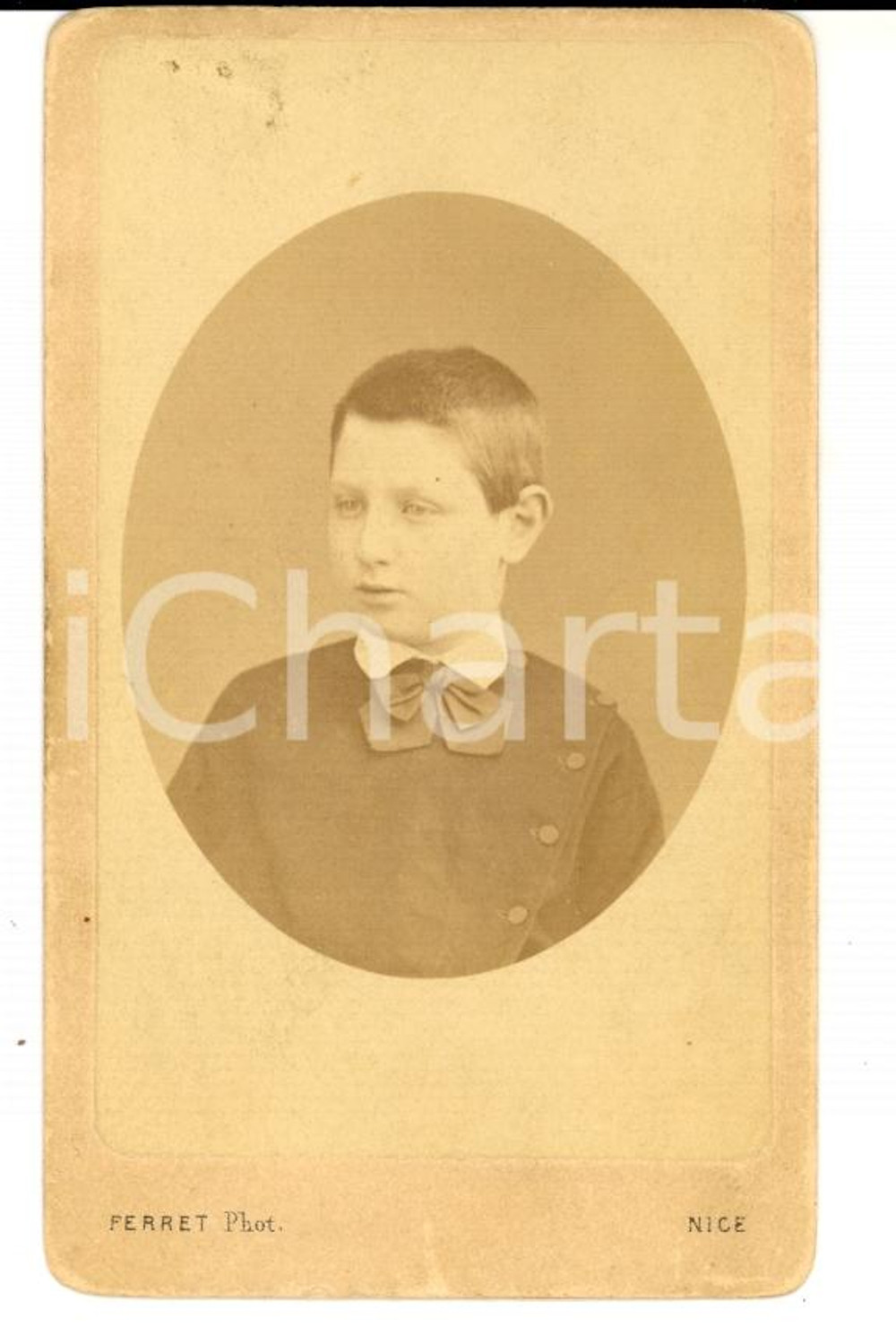 Fotografia d'epoca originale 1870 ca NICE Barone Luigi Britannio CANTONO DI CEVA bambino *Foto FERRET (2) 1