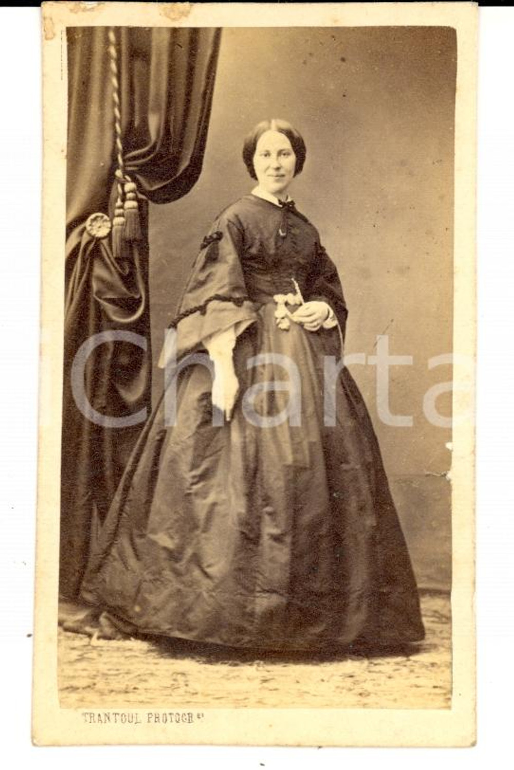 Fotografia d'epoca originale 1860 ca TOULOUSE Marie du PRE' DE SAINT-MAURE baronne de MONTBEL *Photo TRANTOUL 1