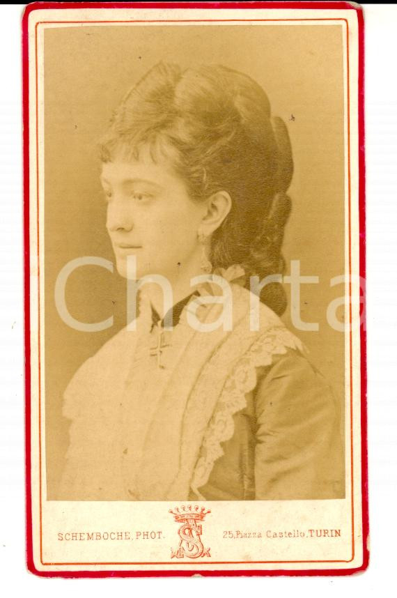 Fotografia d epoca originale 1870 ca TORINO Ritratto baronessa Livia BOGGIO  Foto SCHEMBOCHE 1