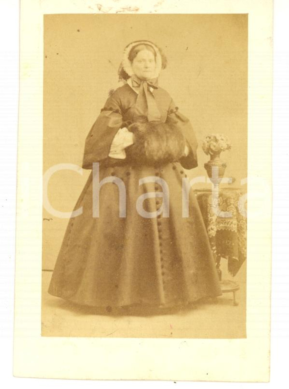 Fotografia d epoca originale 1860 ca TORINO ? Ritratto di Barbara de SIGRAY de FELSO SURANY Foto 1