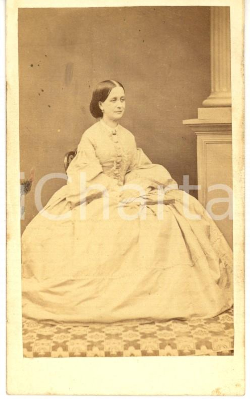 Fotografia d epoca originale 1860 ca TORINO ? Ritratto della contessa Henriette de CROUYCHANEL Foto 1