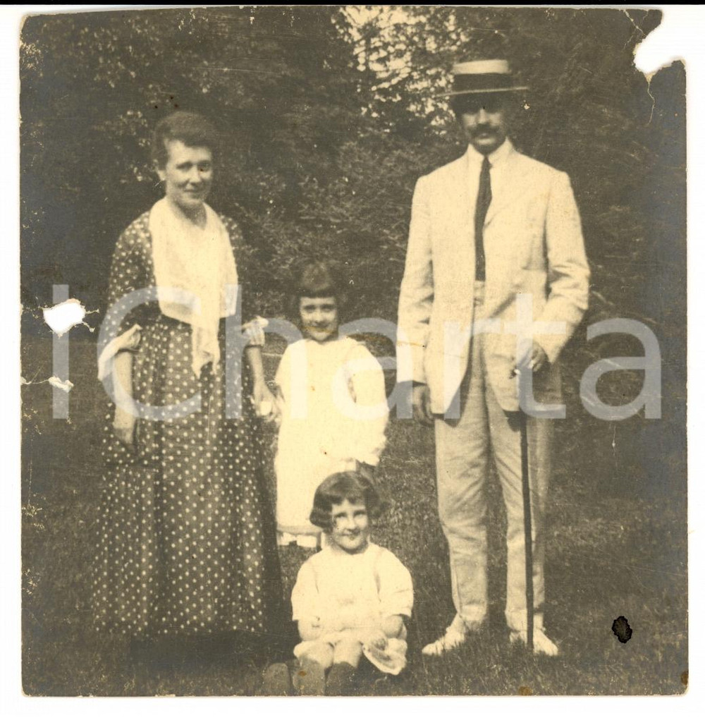 Fotografia d epoca originale 1920 ca TORINO Alessandro GRISI RODOLI con Matilde SCARAMPI e figlie Foto 1