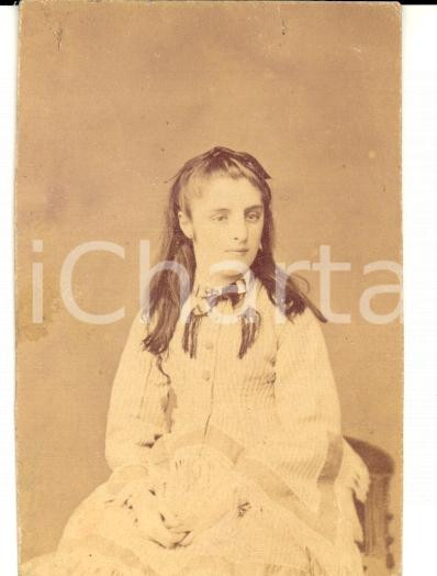 Fotografia d epoca originale 1870 ca TORINO Maria CANTONO DI CEVA SARACENO adolescente Foto cm 4x7 1