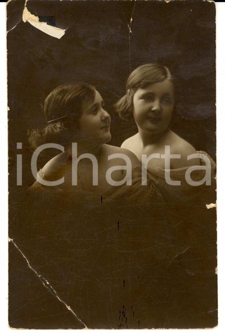 Fotografia d'epoca originale 1910 ca TORINO Ritratto di Vittoria e Maria Consolata GRISI RODOLI bambine *Foto 1