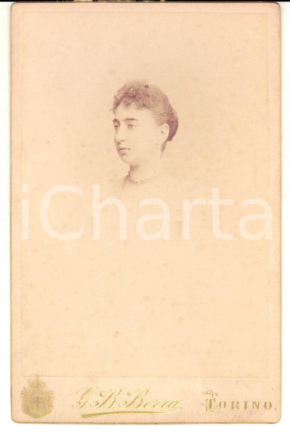 Fotografia d epoca originale 1890 ca TORINO Ritratto Orsola GRISI DELLA PIE  Foto G. B. BERRA 1