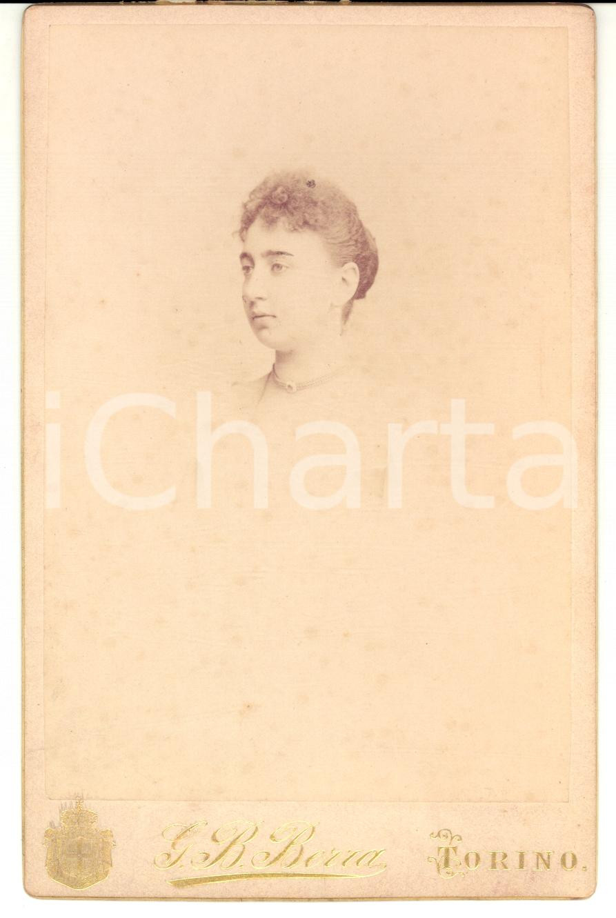 Fotografia d epoca originale 1890 ca TORINO Ritratto Orsola GRISI DELLA PIE  Foto G. B. BERRA 1
