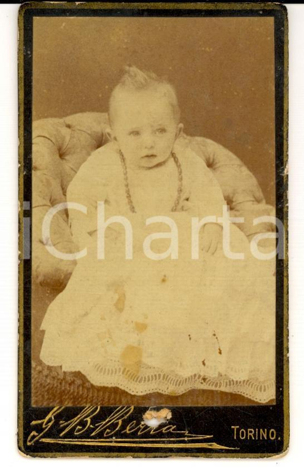 Fotografia d epoca originale 1880 ca TORINO Luigi GRISI RODOLI DELLA PIE  bambino Foto BERRA RARA 1
