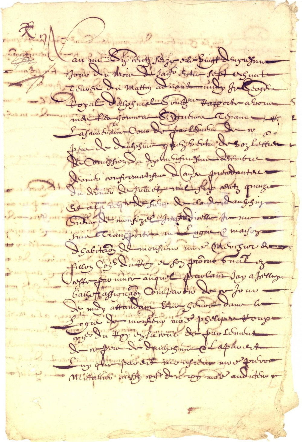 Documento originale, autentico 1616 PARIS Atto notarile per la nobiltazione della famiglia de MONTSIZET 1