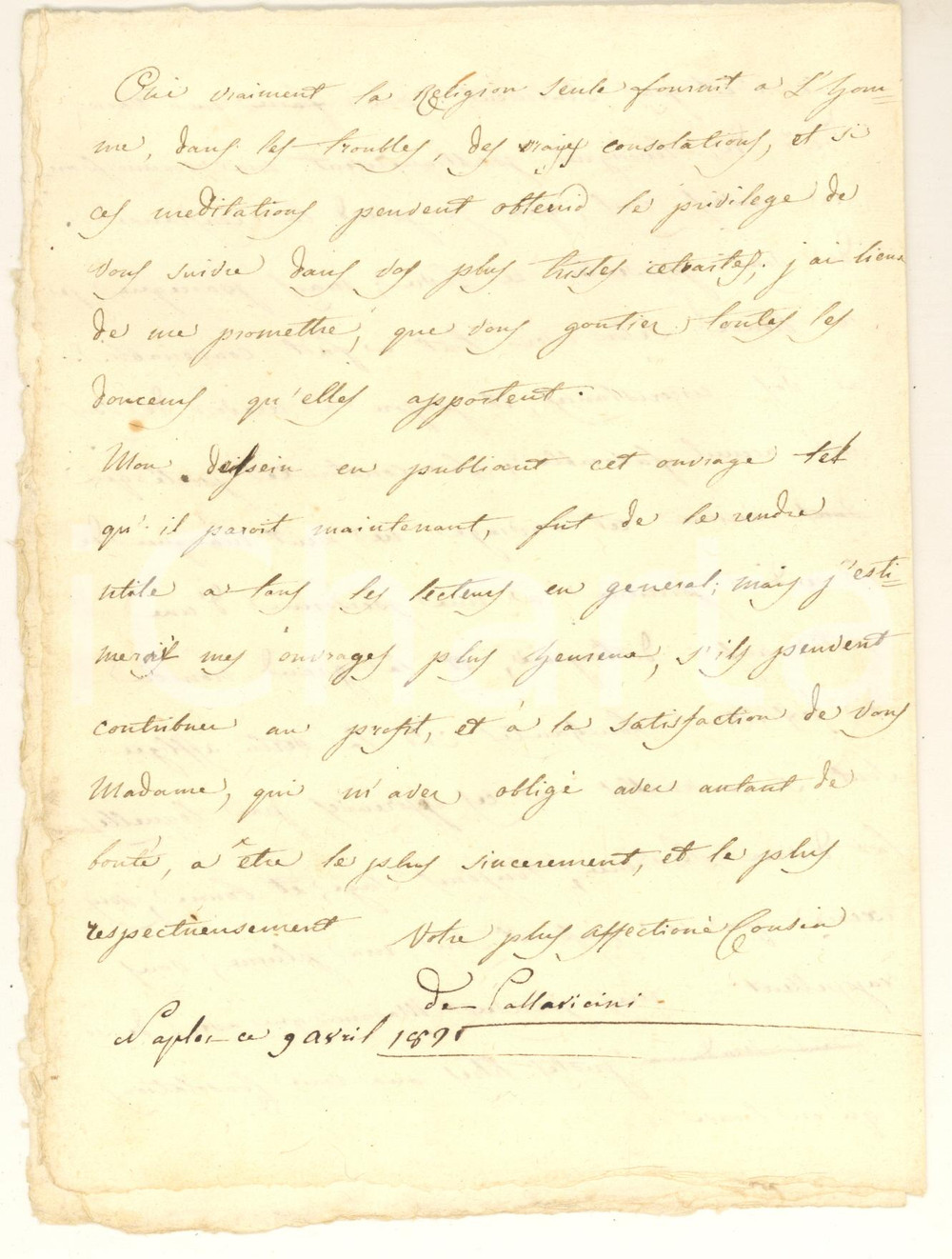 Manoscritto, lettera originale 1896 NAPOLI Marchese PALLAVICINO invia un opera al cugino Autografo 1