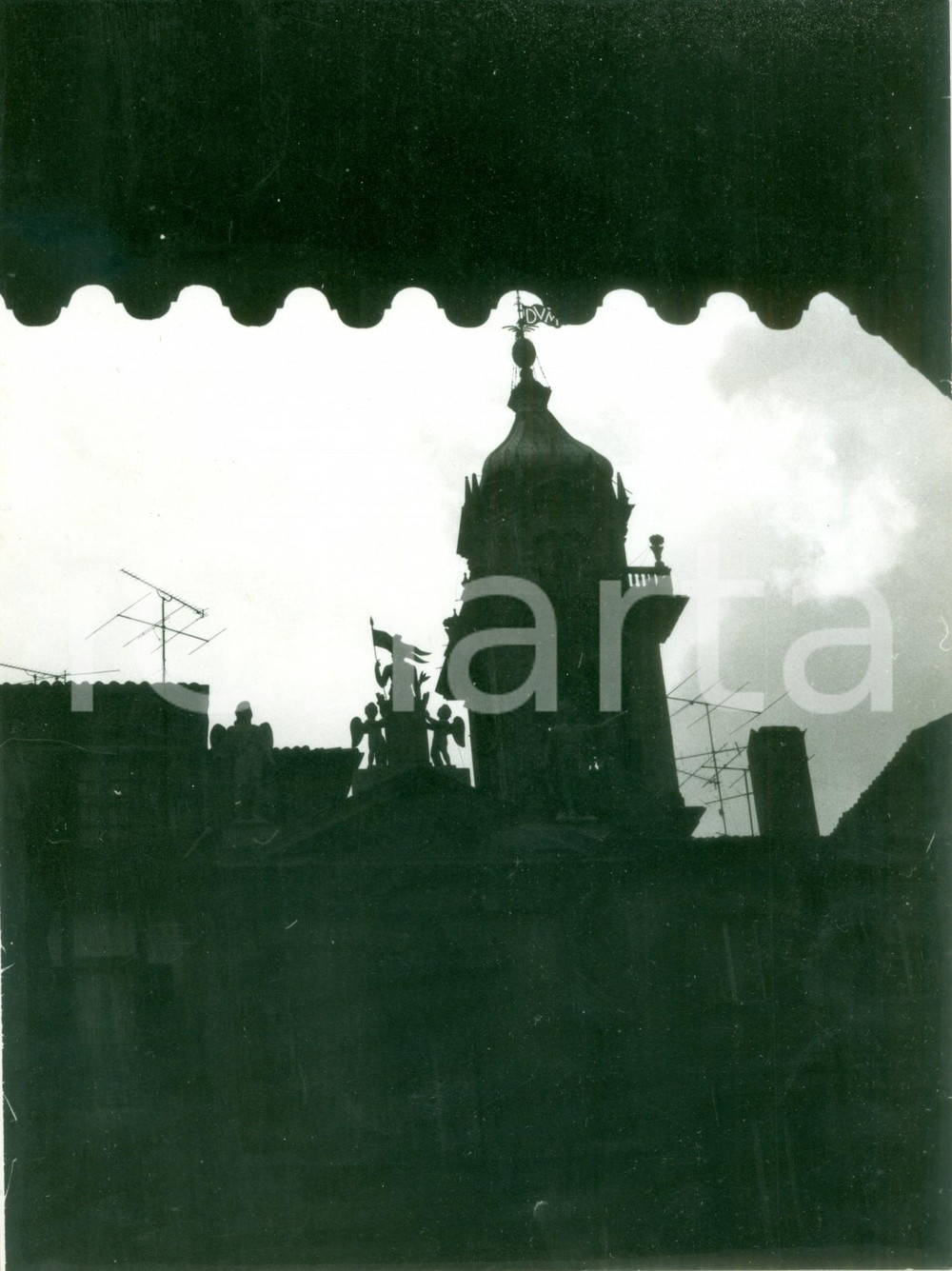 Fotografia d epoca originale 1960 ca VARESE Scorcio panoramico con campanile Fotografia in chiaroscuro 1