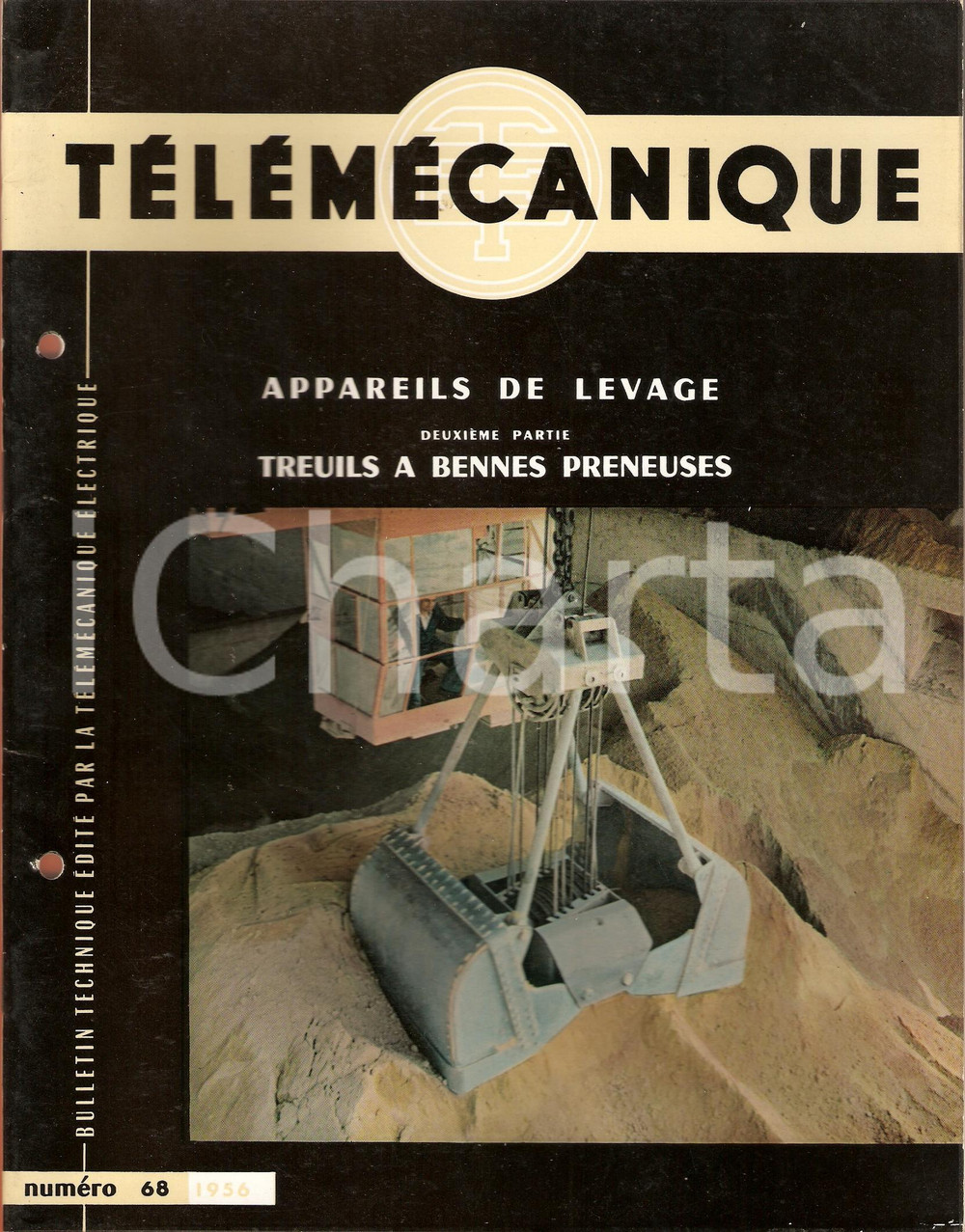 Giornale, rivista storica 1956 TELEMECANIQUE 68 Appareils de levage Treuils a bennes Revue illustrée 1