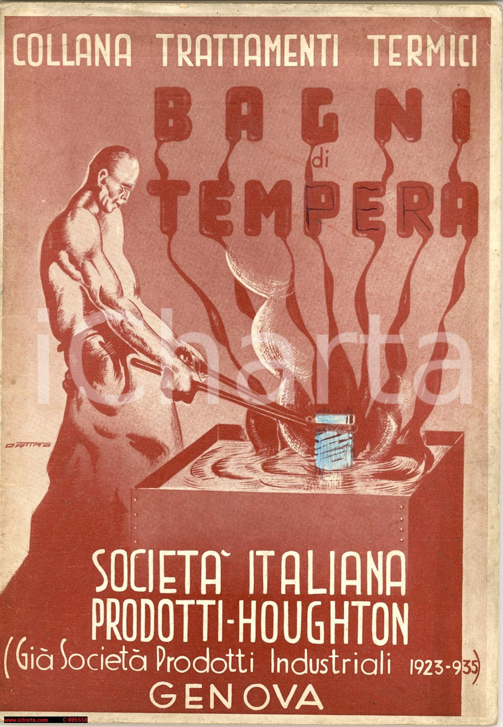 Materiale pubblicitario d’epoca 1937 GENOVA Società Italiana Prodotti HOUGHTON  Bagni di tempera 44 pp. 1