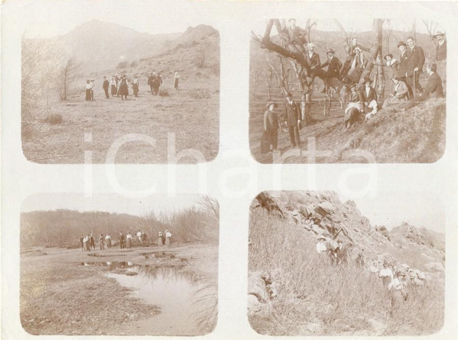 Fotografia d epoca originale 1910 ca AREA LOMBARDA Gita di famiglia con scena sull albero Fotografia 9x12 cm 1
