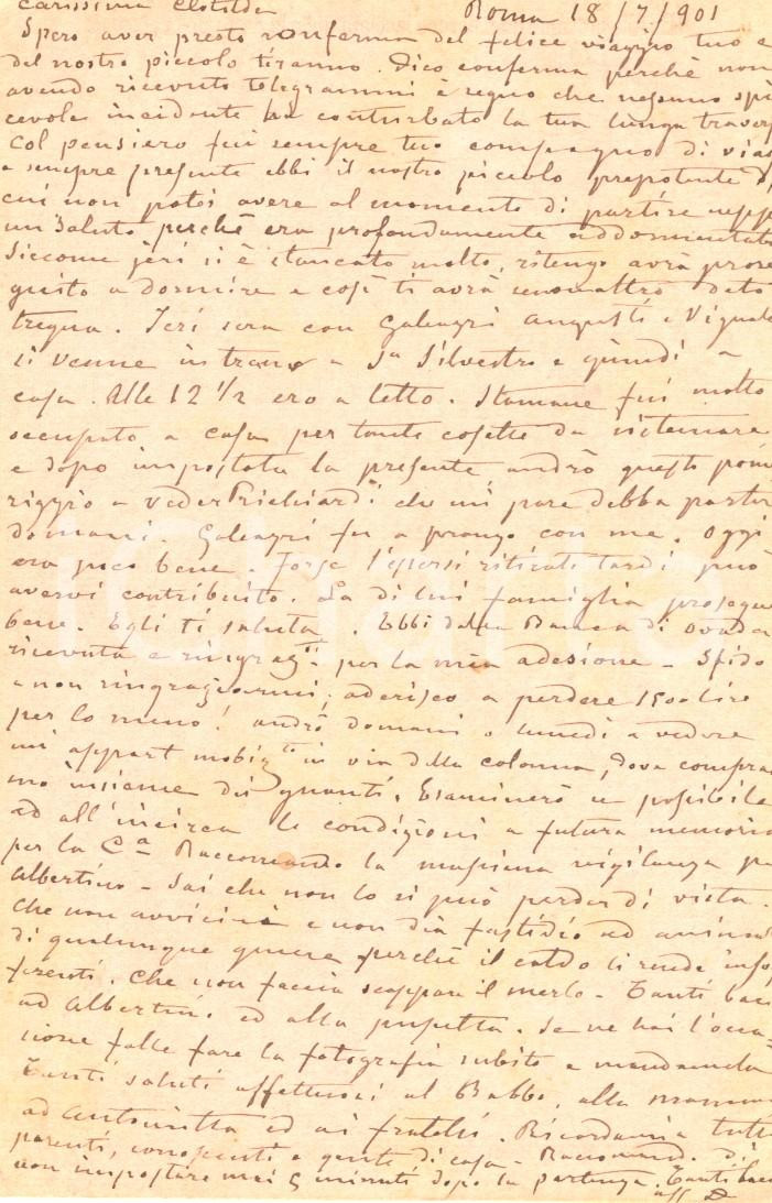Cartolina originale da collezione 1901 BORGO VAL DI TARO PR Cartolina a Clotilde BOVERI BALESTRINO FP VG 1