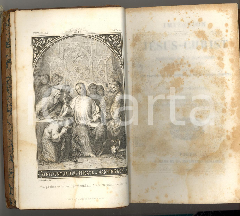 Libro, pubblicazione d epoca 1862 IMITATION DE JESUS CHRIST traduzione R. P. DE GONNELIEU Volume 1