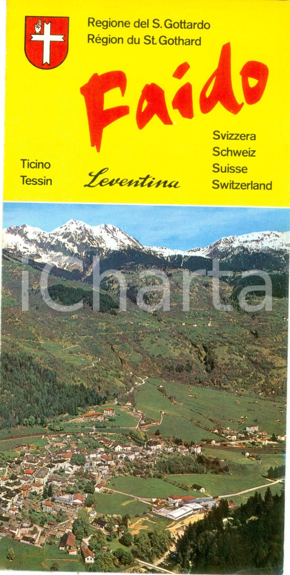 Materiale pubblicitario d’epoca 1960 ca FAIDO SVIZZERA Turismo nella VAL LEVENTINA Opuscolo ILLUSTRATO 1