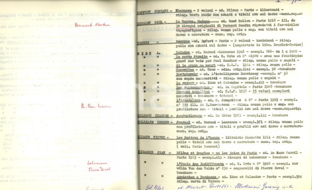 Oggetto da collezione cartaceo 1950 ca MILANO Catalogo libreria antiquaria libri francesi 79 PAG DATTILOSCRITTO 1