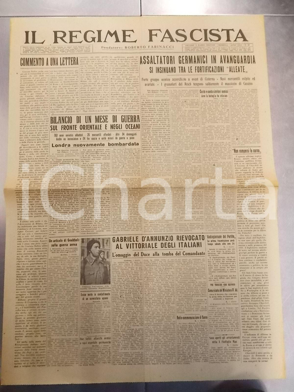 Giornale, rivista storica 1944 IL REGIME FASCISTA RSI Card. Ildefonso SCHUSTER contro Crociata Italica 1