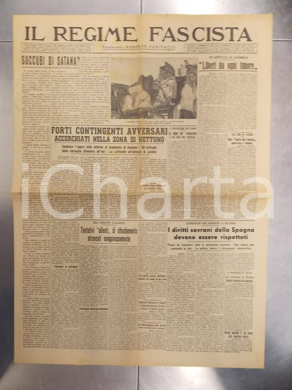 Giornale, rivista storica 1944 IL REGIME FASCISTA RSI Coalizione giudaica vuole invadere l EUROPA Giornale 1