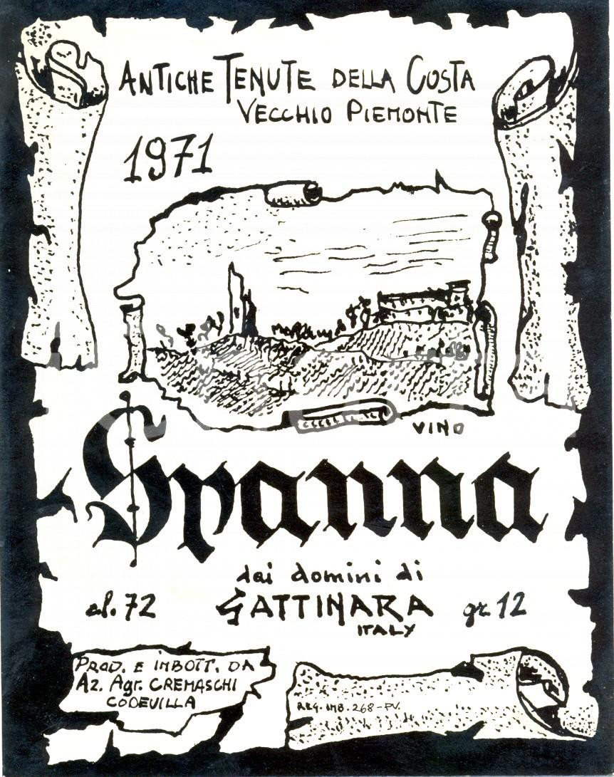 Materiale pubblicitario d’epoca 1971 CODEVILLA PV VINO SPANNA Azienda CREMASCHI Etichetta ILLUSTRATA 1