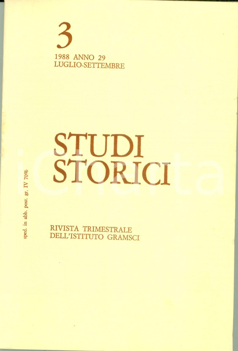 Libro, pubblicazione d epoca 1988 ISTITUTO GRAMSCI Studi Storici I. CERVELLI Ricerca ebraistica MOMIGLIANO 1