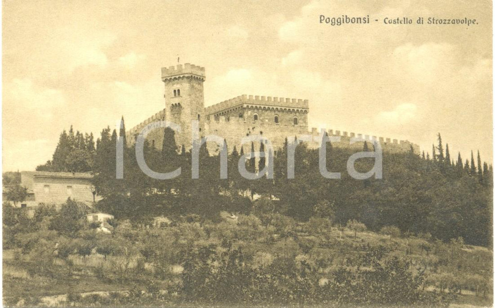 Cartolina originale da collezione 1930 ca POGGIBONSI SI Il castello di STROZZAVOLPE Cartolina FP NV 1