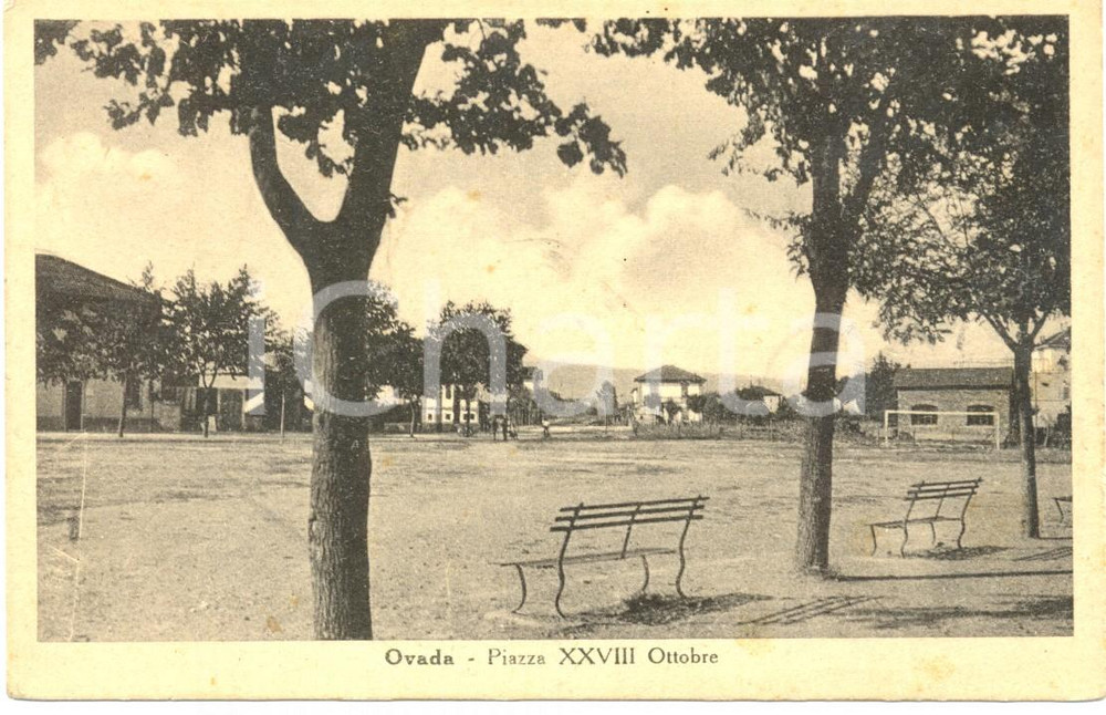 Cartolina originale da collezione 1935 ca OVADA AL Scorcio di piazza XXVIII OTTOBRE Cartolina FP NV 1