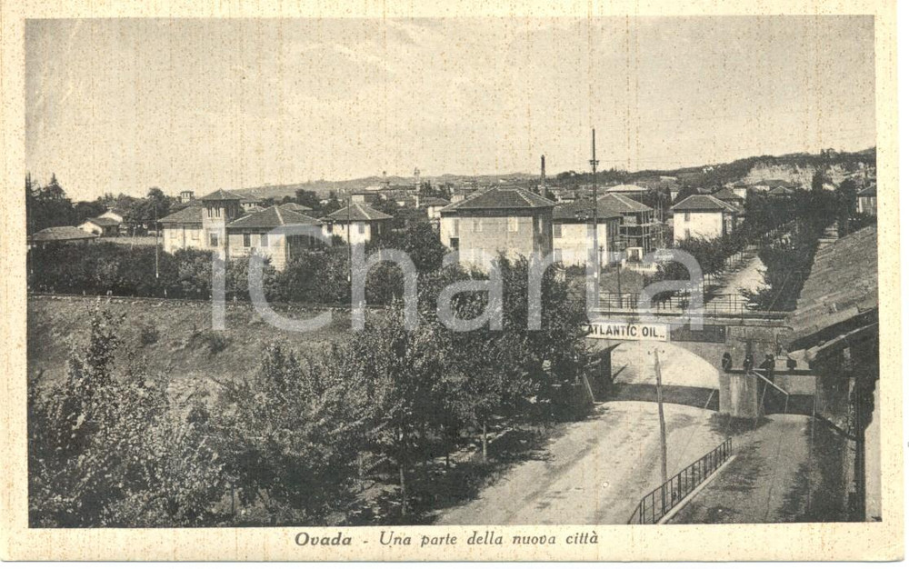Cartolina originale da collezione 1935 ca OVADA AL Veduta parziale della città Cartolina FP NV Atlantic Oil 1