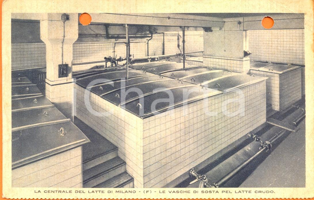 Cartolina originale da collezione 1940 MILANO CENTRALE DEL LATTE Vasche di sosta per il latte crudo Cartolina 1