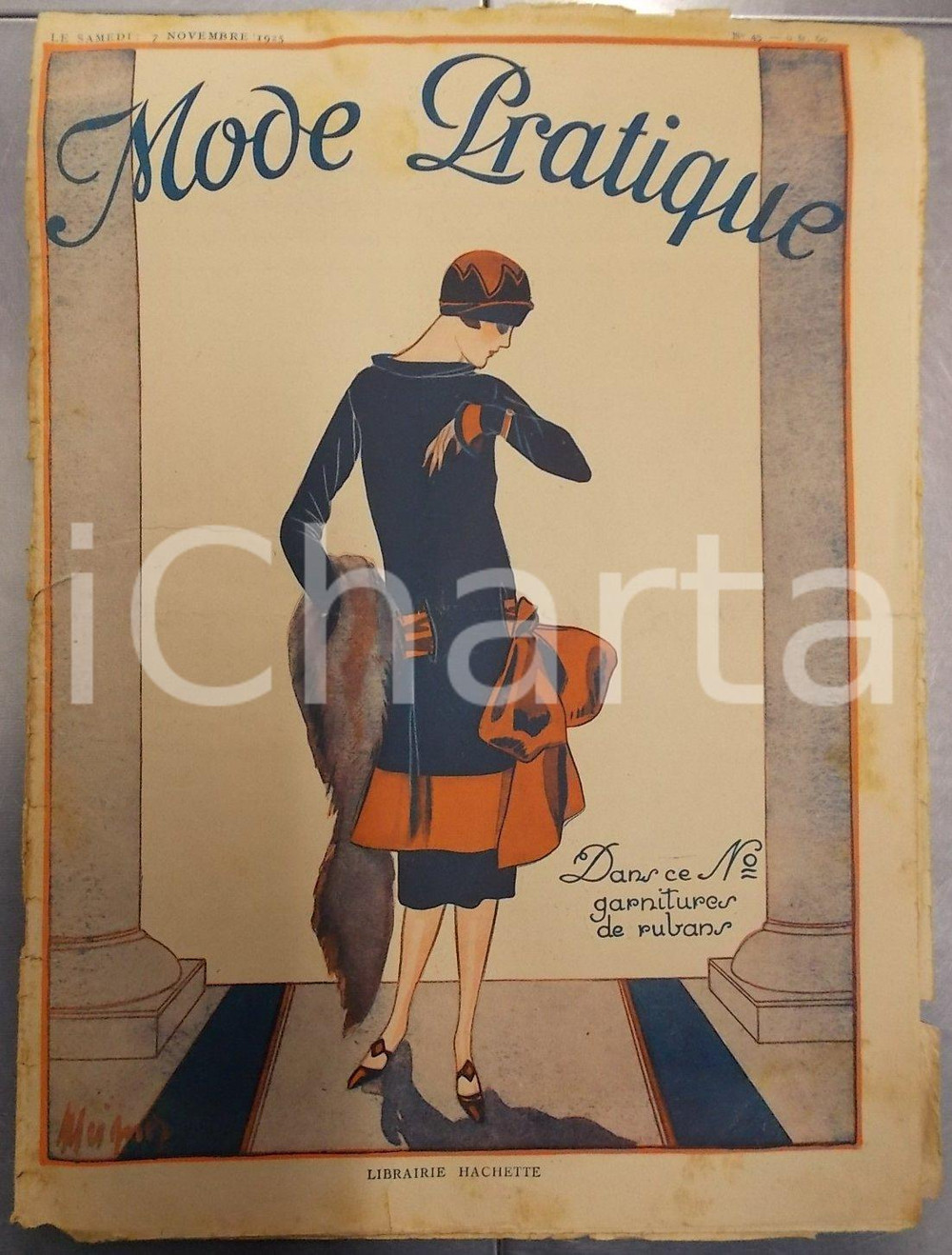 Giornale, rivista storica Novembre 1925 PARIS MODE PRATIQUE Journal femme et maison n°45 Abiti giorno sera 1