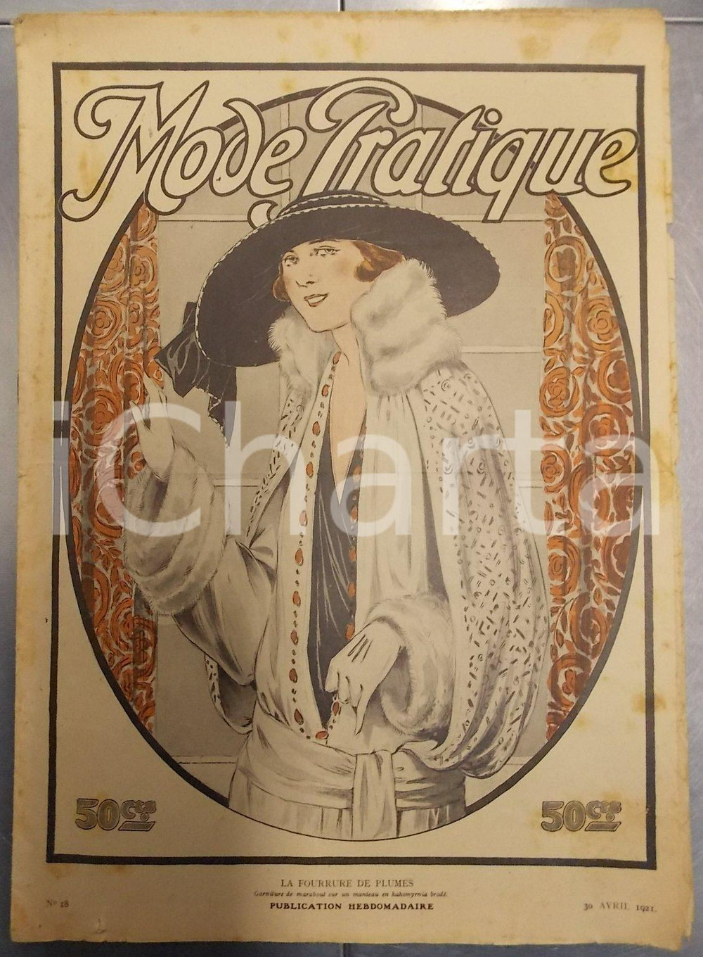 Giornale, rivista storica Avril 1921 PARIS MODE PRATIQUE Journal femme et maison n°18 Fourrure de plumes 1