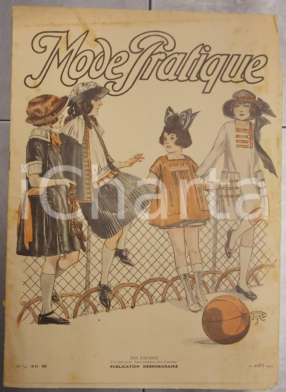 Giornale, rivista storica Aout 1921 PARIS MODE PRATIQUE Journal femme et maison n°34 Nos enfants 1