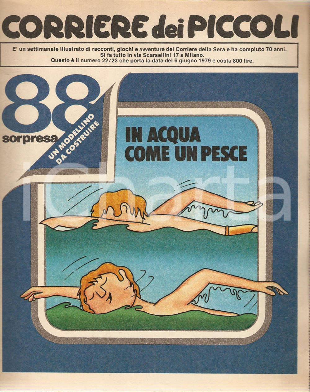 Giornale, rivista storica 1979 CORRIERE DEI PICCOLI 2223 Sagoma Alberto SORDI Ill. Aldo DI GENNARO 1
