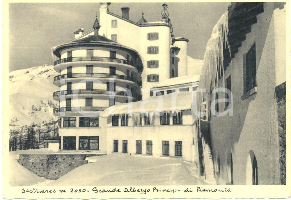 Cartolina originale da collezione 1935 ca SESTRIERE TO Grande albergo PRINCIPE DI PIEMONTE Cartolina FG NV 1