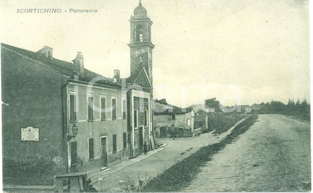 Cartolina originale da collezione 1930 ca BONDENO FE Scorcio panoramico SCORTICHINO Cartolina FG NV DANNEGGIATA 1