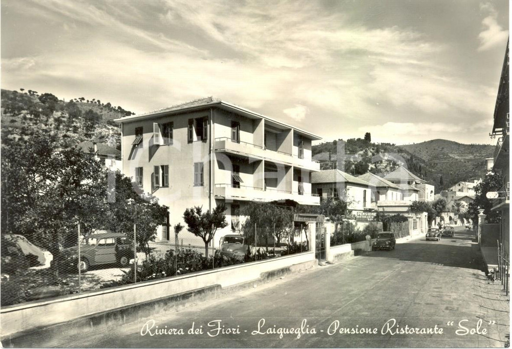 Cartolina originale da collezione 1945 ca LAIGUEGLIA SV Pensione ristorante SOLE Cartolina FG NV 1