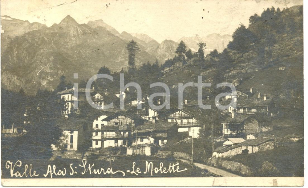 Cartolina originale da collezione 1925 BALME (TO) Frazione di MOLETTE in Valle ALA DI STURA *Cartolina FP VG 1