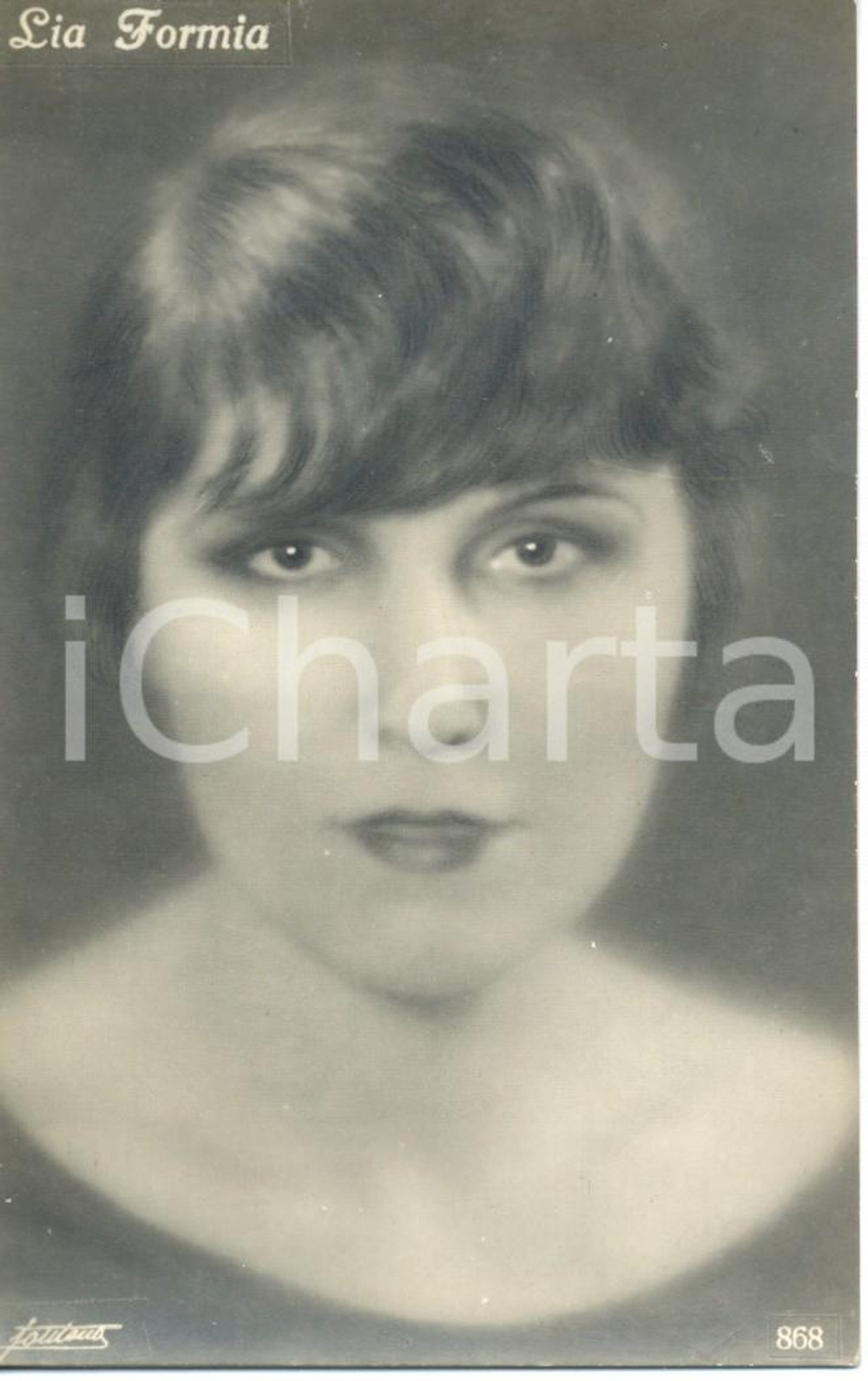 Cartolina originale da collezione 1925 ca CINEMA Lia FORMIA Ritratto fotografico attrice Cartolina FP NV 1