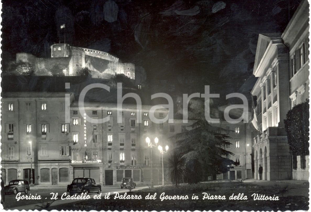 Cartolina originale da collezione 1962 GORIZIA Castello e palazzo GOVERNO piazza VITTORIA FG VG GIRARD PERRICAUX 1