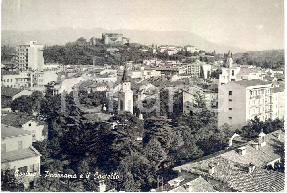 Cartolina originale da collezione 1966 GORIZIA Scorcio panoramico della città  e il castello Cartolina FG VG 1