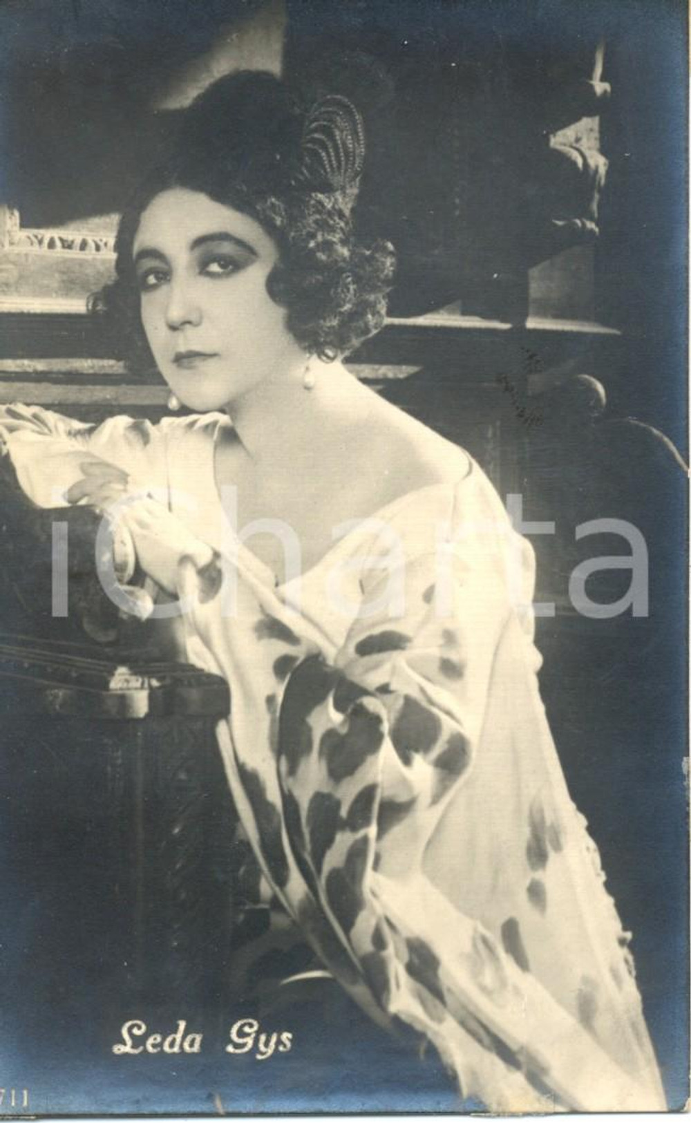 Cartolina originale da collezione 1920 ca CINEMA Leda GYS Ritratto fotografico attrice Cartolina FP NV 1