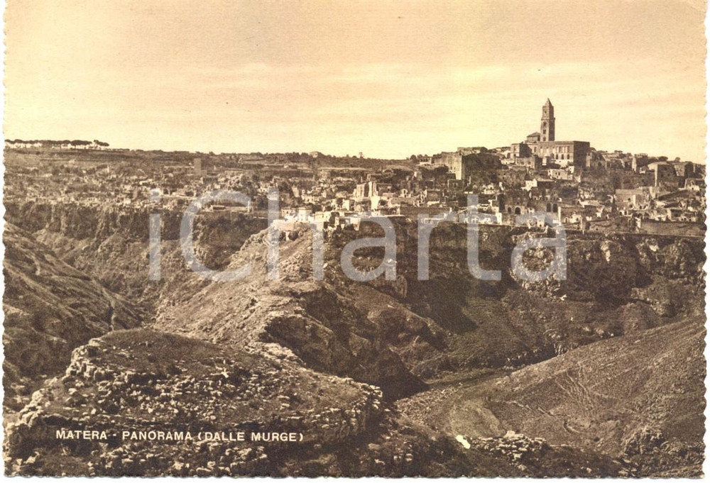 Cartolina originale da collezione 1945 ca MATERA Scorcio panoramico della città dalle MURGE Cartolina FG NV 1